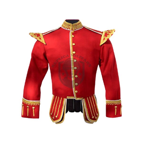 (REPRODUCTION) Red Pipe Band Doublet (with gold braid trim): - Replica ...