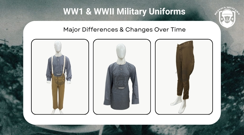 WW1 and WW2 Military Uniforms Major Difference