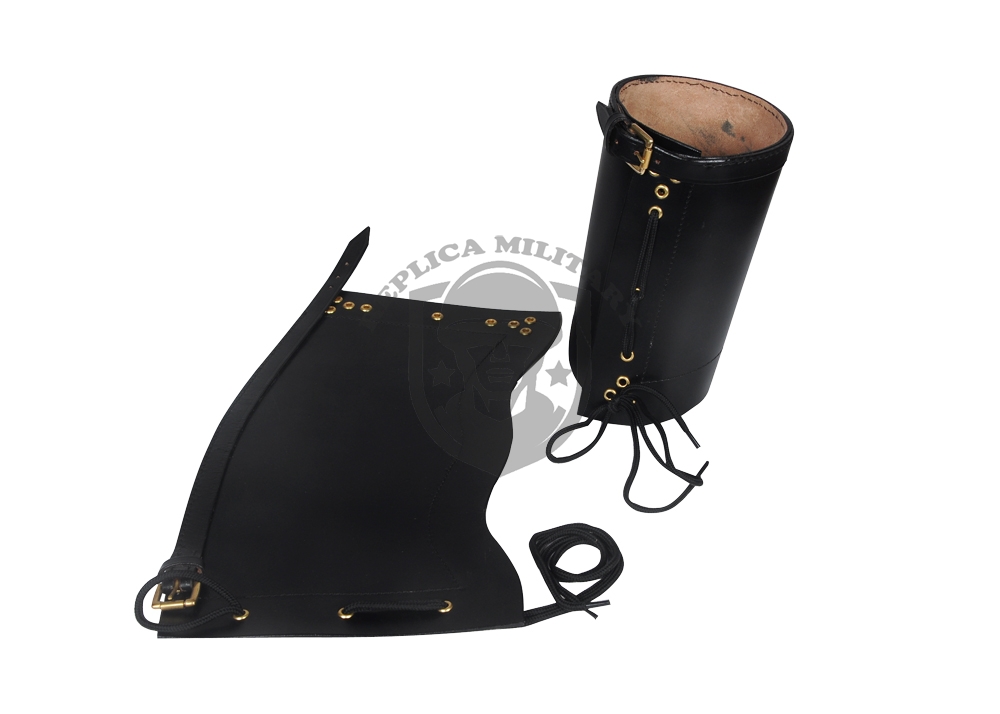British Zulu War Black leather gaiters (Reproduction) 1 British Zulu War Black leather gaiters (Reproduction)