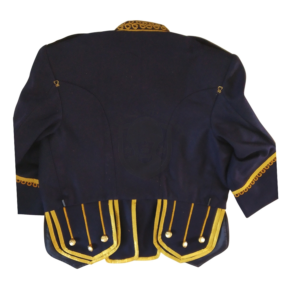 (REPRODUCTION) Black wool Pipe Band Doublet 3 (REPRODUCTION) Black wool Pipe Band Doublet - Image 3