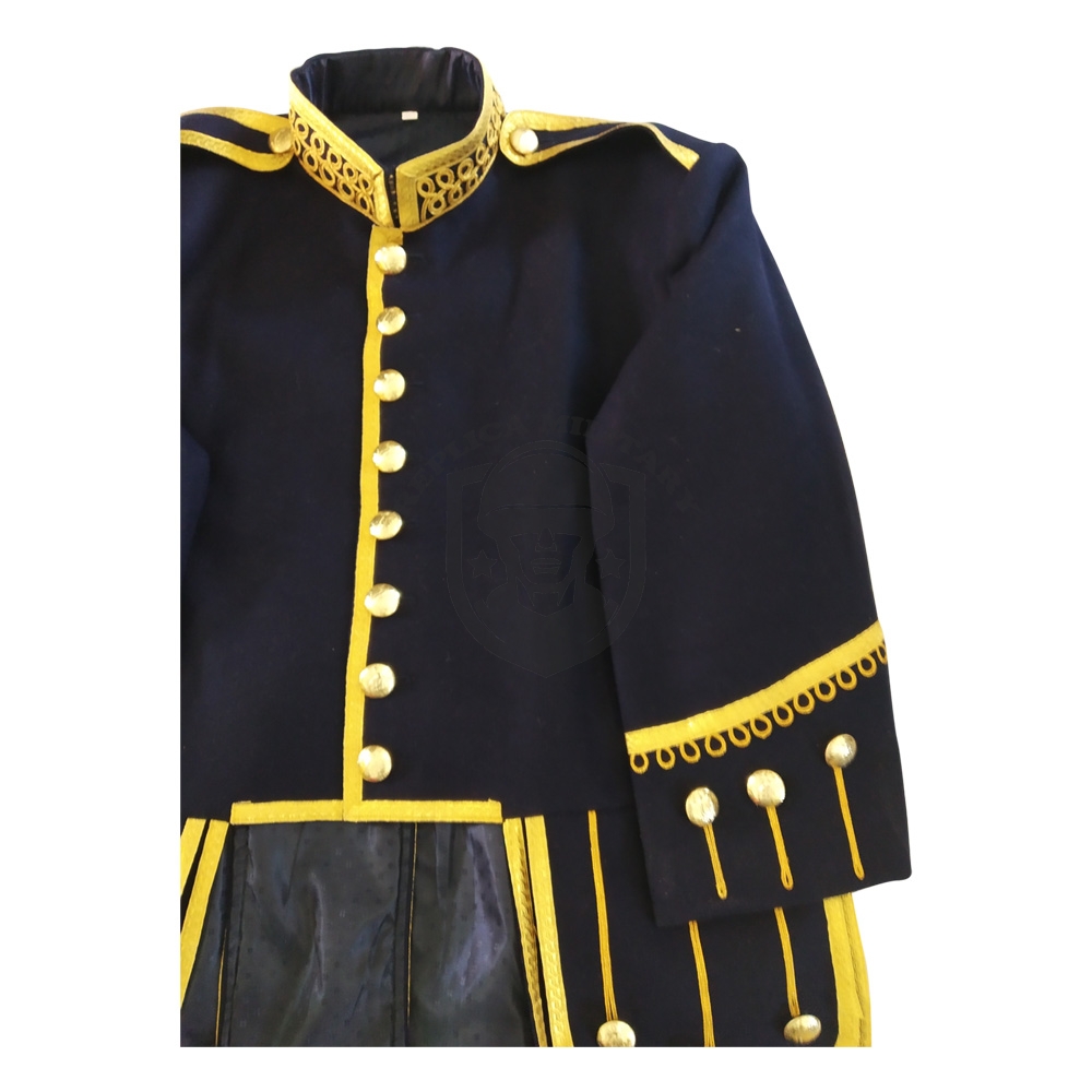 (REPRODUCTION) Black wool Pipe Band Doublet 2 (REPRODUCTION) Black wool Pipe Band Doublet - Image 2