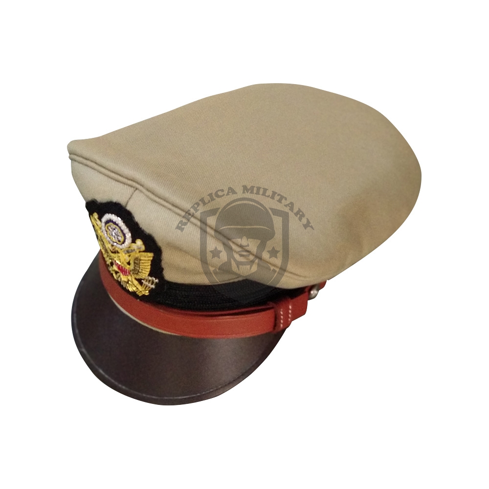 Reproduction WW2 US Officer Khakhi Crusher style cap 1 Reproduction WW2 US Officer Khakhi Crusher style cap