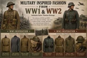Military Inspired Fashion from WW1 and WW2