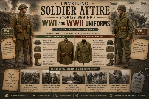 Unveiling Soldier Attire – Stories behind WWI and WWII Uniforms