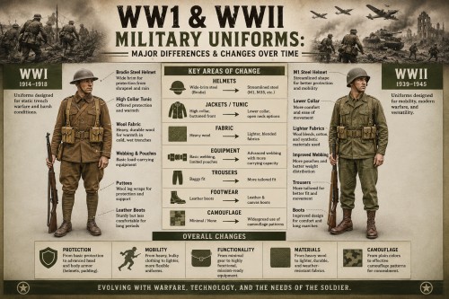 WW1 & WWII Military Uniforms: Major Differences & Changes Over Time