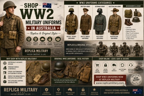 Shop WW2 Military Uniforms in Australia – Replica & Original Styles