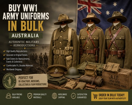 Buy WW1 Army Uniforms in Bulk Australia | Authentic Military Reproductions