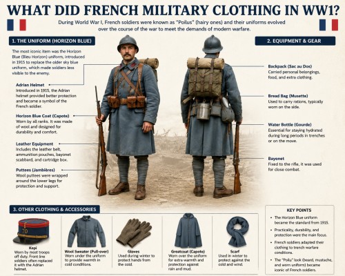 What Did French military clothing WW1