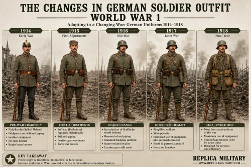 The Changes in German soldier outfit World War 1