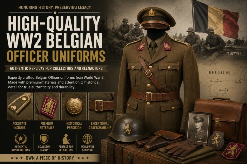 High-Quality WW2 Belgian Officer Uniforms: Authentic Replicas for Collectors and Reenactors